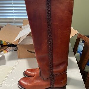 Frye Chestnut Leather Tall Boots